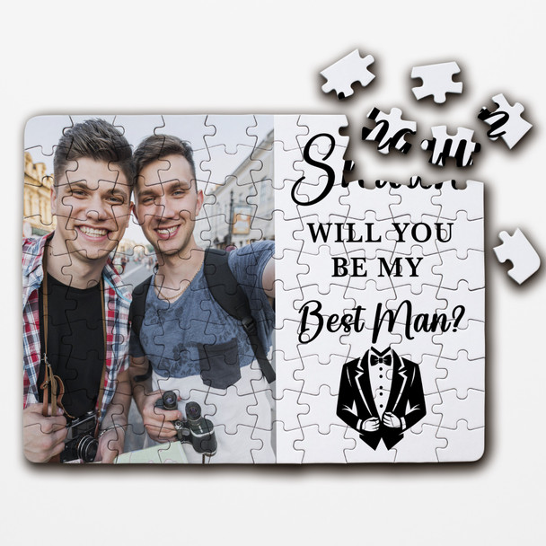 Will You Be My Best Man Photo Gift Custom Personalised Wooden Jigsaw Puzzle