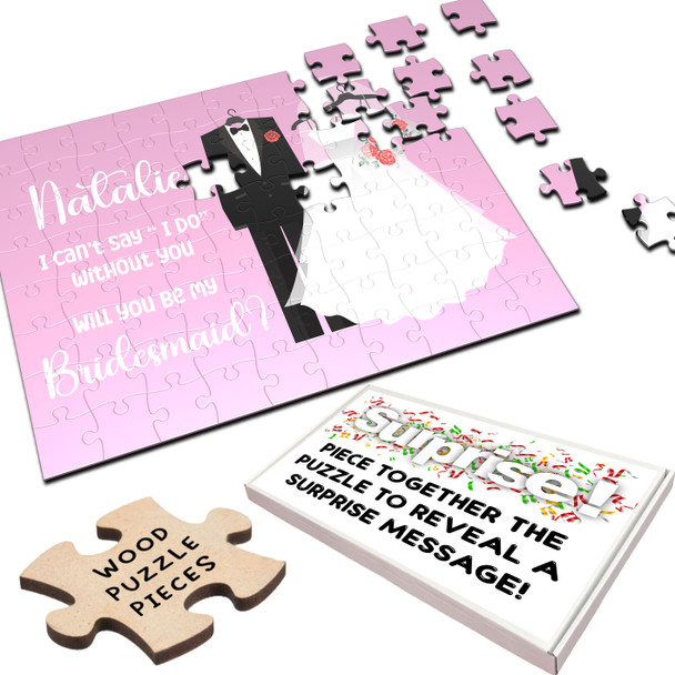 Will You Be My Bridesmaid At Wedding Gift Personalised Wooden Jigsaw Puzzle