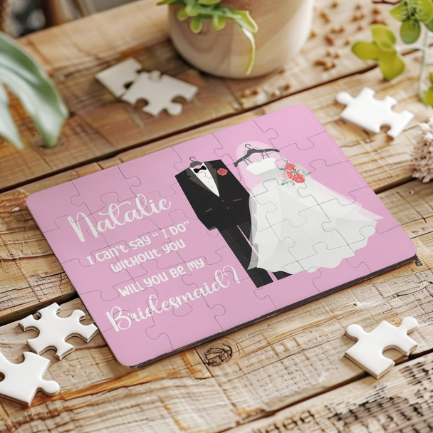 Will You Be My Bridesmaid At Wedding Gift Personalised Wooden Jigsaw Puzzle