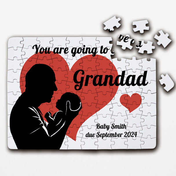 Going To Be A Grandad Pregnancy Baby Announcement Gift Custom Wood Jigsaw Puzzle