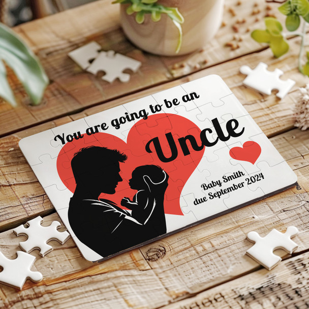 Going To Be An Uncle Pregnancy Baby Announcement Gift Custom Wood Jigsaw Puzzle Going To Be An Uncle Pregnancy Baby Announcement Gift Custom Wood Jigsaw Puzzle