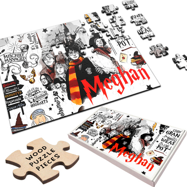 Harry Potter Film Fan Gift For Kids Children Personalised Wooden Jigsaw Puzzle