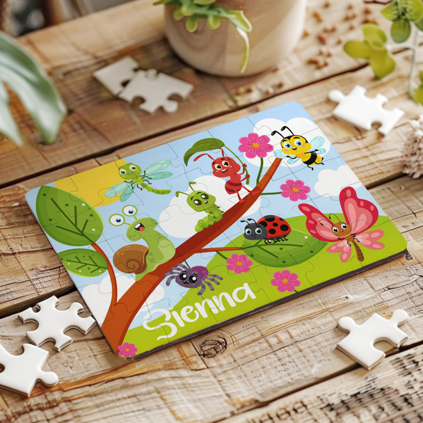 Insects Bugs Children's Kids Gift Custom Personalised Wooden Jigsaw Puzzle