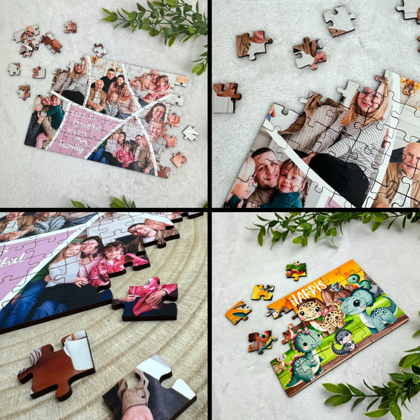 Kids Birthday Gift Girl Unicorn Letter Z Photo Personalised Wooden Jigsaw Puzzle