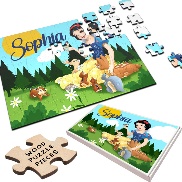 Snow White Princess Film Gift For Girls Custom Personalised Wooden Jigsaw Puzzle