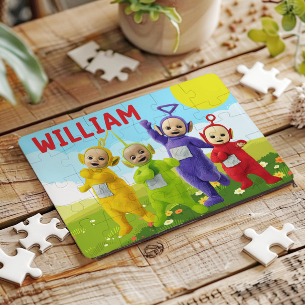 Teletubbies Tv Show Gift For Kids Children Personalised Wooden Jigsaw Puzzle