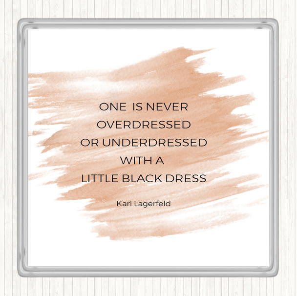 Watercolour Karl Little Black Dress Quote Coaster