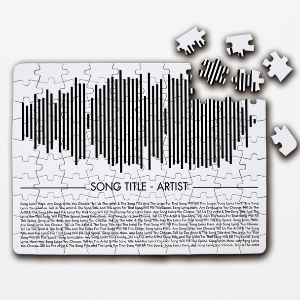 Sound Wave Minimal Black White Any Song Lyrics Music Gift Custom Jigsaw Puzzle