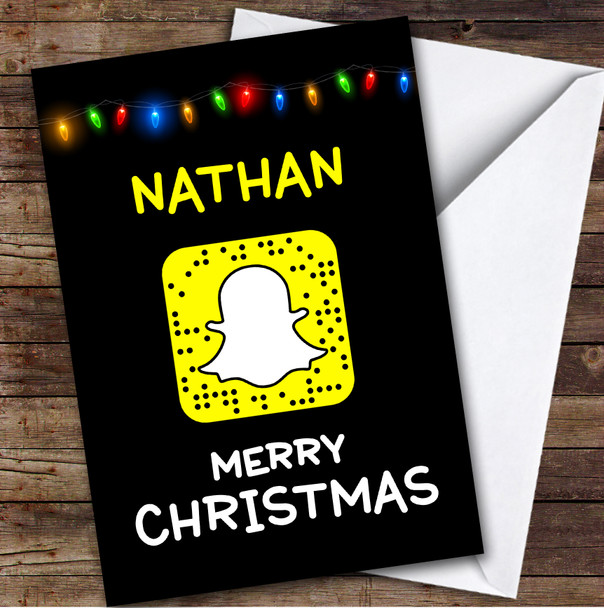 Snapchat Icon Custom Kids Personalised Christmas Card