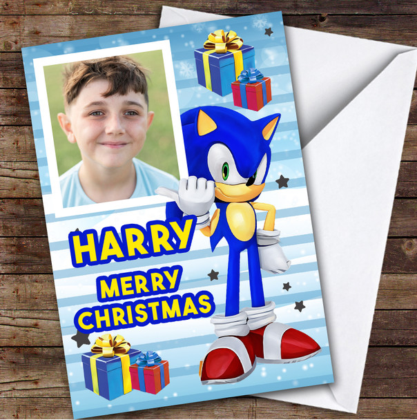 Sonic the Hedgehog Yellow Photo Custom Kids Personalised Christmas Card