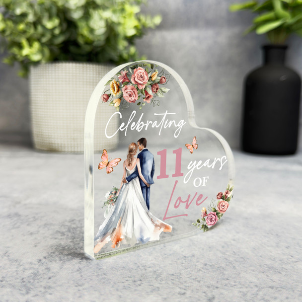 11th Wedding Anniversary Gift 11 Years Of Love Coral Keepsake Side Heart Plaque 11th Wedding Anniversary Gift 11 Years Of Love Coral Keepsake Side Heart Plaque
