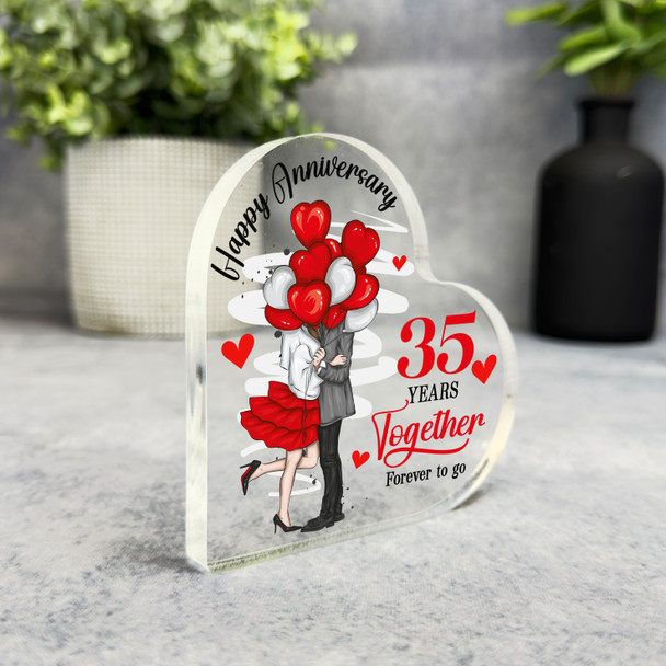 35 Year 35th Wedding Anniversary Gift Forever To Go Keepsake Side Heart Plaque