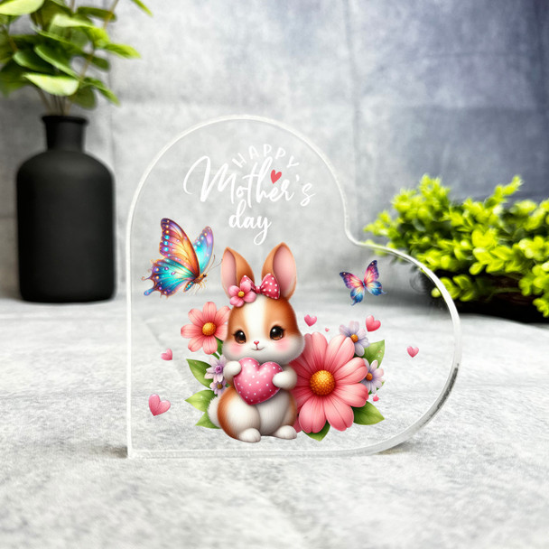 Mother's Day Gift Butterfly Bunny Keepsake Side Heart Ornament Plaque