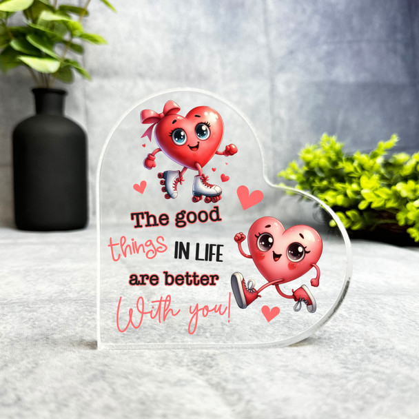 Romantic Gift Roller-skating Hearts Keepsake Side Heart Ornament Plaque Romantic Gift Roller-skating Hearts Keepsake Side Heart Ornament Plaque