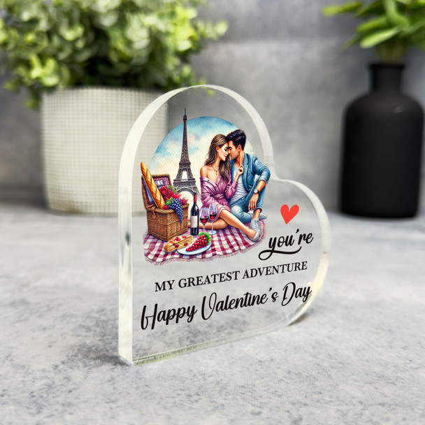 Valentine's Day Gift Eiffel Tower Keepsake Side Heart Ornament Plaque