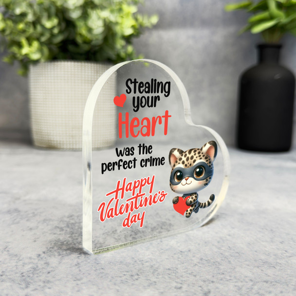 Valentine's Day Gift Romantic Cheetah Keepsake Side Heart Ornament Plaque