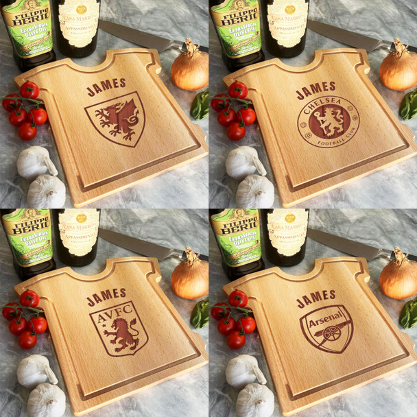 Any Text Any Team Any Sport Football Rugby Personalised Gift T-Shirt Chopping Serving Board