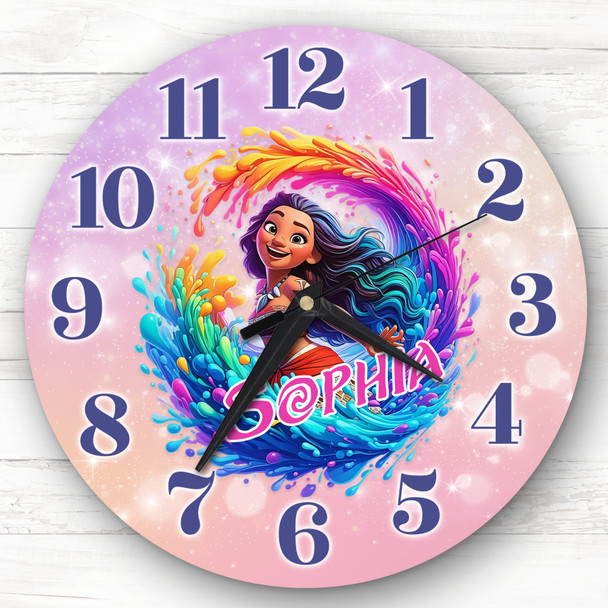 Disney Princesses Moana Personalised Gift For Kid's Bedroom Clock