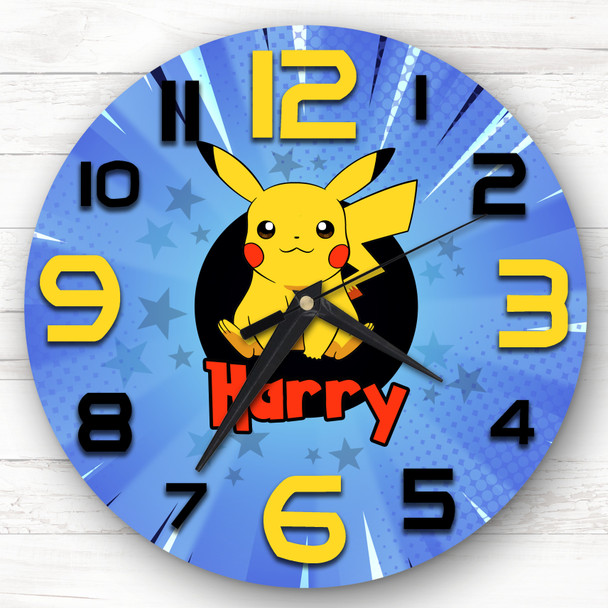 PokÃ©mon Pikachu Personalised Gift For Kid's Bedroom Clock