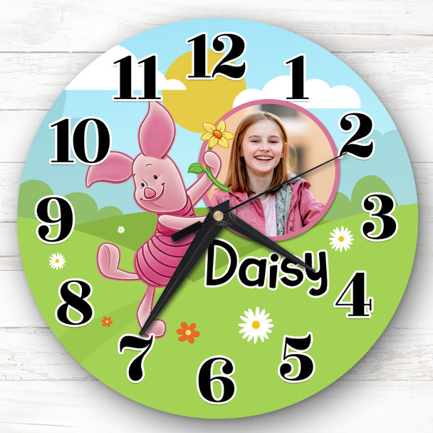 Winnie-The-Pooh Piglet Photo Personalised Gift For Kid's Bedroom Clock Winnie-The-Pooh Piglet Photo Personalised Gift For Kid's Bedroom Clock