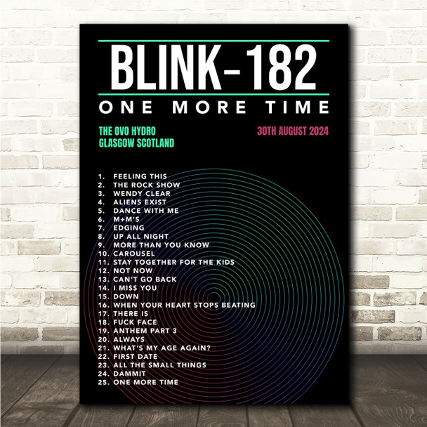 Concert Setlist Poster Print Canvas Black - Any Artist, Date, Gig, Venue