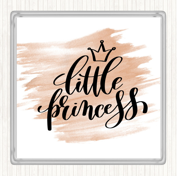 Watercolour Little Princess Quote Coaster