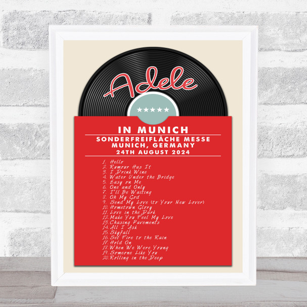 Adele - Concert Setlist Poster Print Canvas Vintage Vinyl - Sonderfreifläche Messe - Aug 24th 2024