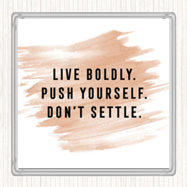 Watercolour Live Boldly Quote Coaster