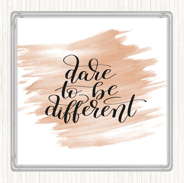 Watercolour Be Different Swirl Quote Coaster