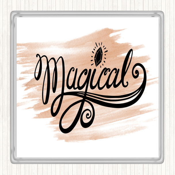 Watercolour Magical Unicorn Quote Coaster
