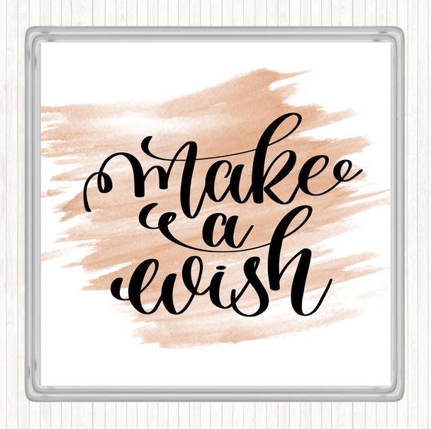 Watercolour Make A Wish Quote Coaster