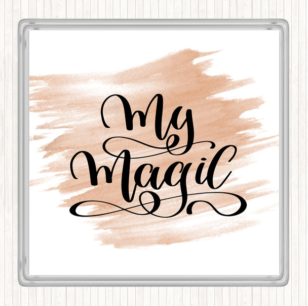 Watercolour My Magic Quote Coaster