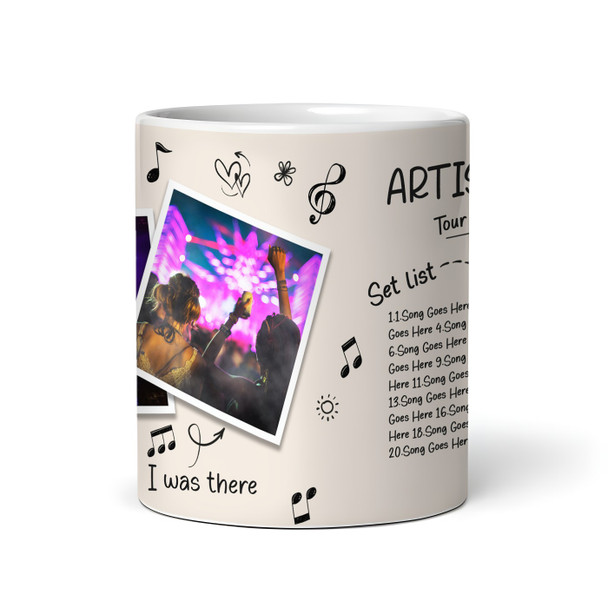 Doodle Photos Concert Setlist Mug - Any Artist, Gig Date Venue
