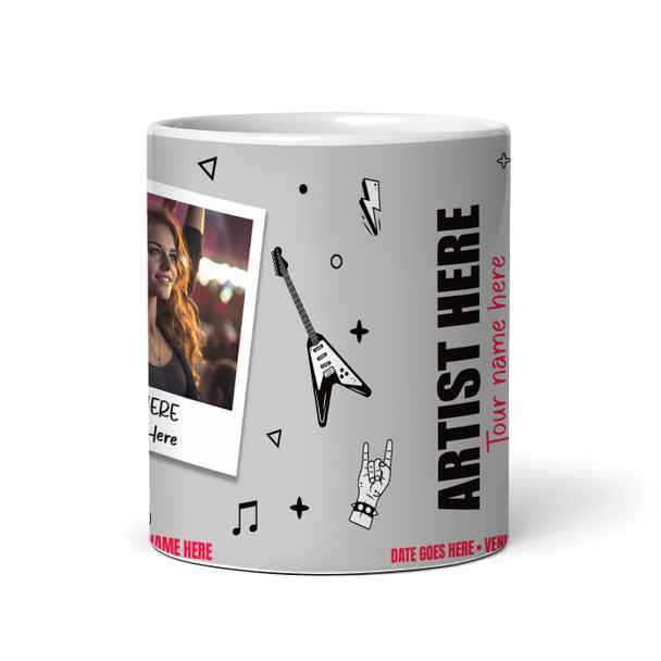 Grey Photo Concert Setlist Mug - Any Artist, Gig Date Venue Grey Photo Concert Setlist Mug - Any Artist, Gig Date Venue
