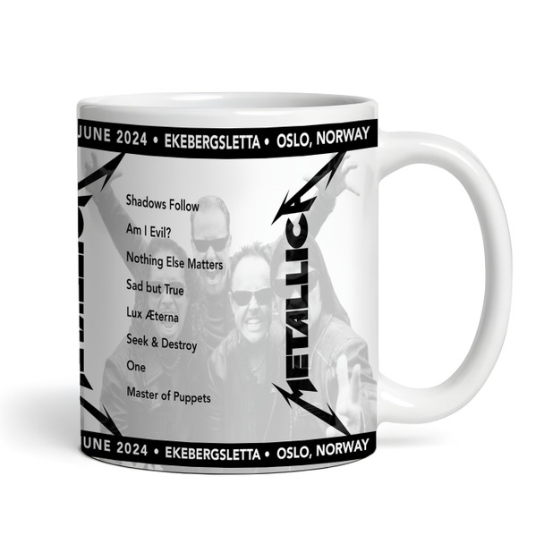 Metallica Concert Setlist Gig Mug - Ekebergsletta, Oslo, Norway - June 26th 2024 Metallica Concert Setlist Gig Mug - Ekebergsletta, Oslo, Norway - June 26th 2024