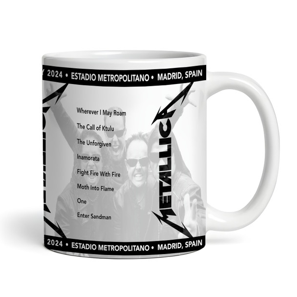 Metallica Concert Setlist Gig Mug - Estadio Metropolitano, Madrid, Spain - July 14th 2024