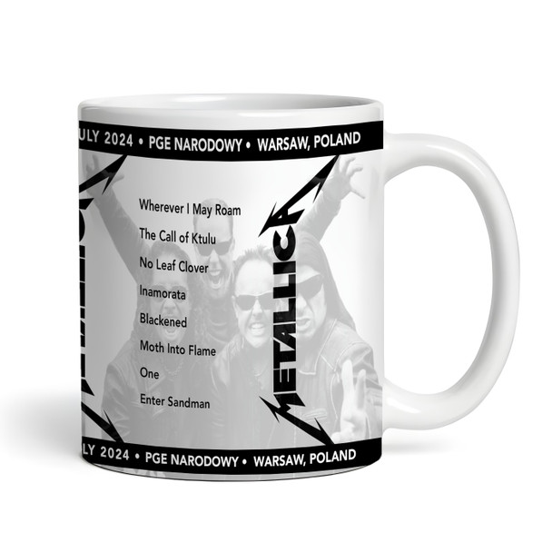 Metallica Concert Setlist Gig Mug - PGE Narodowy, Warsaw, Poland - July 7th 2024