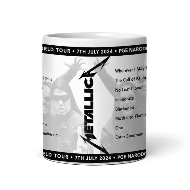 Metallica Concert Setlist Gig Mug - PGE Narodowy, Warsaw, Poland - July 7th 2024