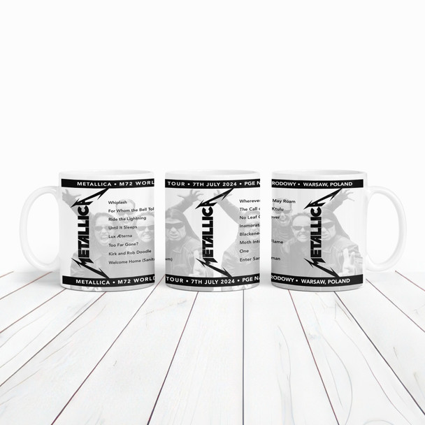 Metallica Concert Setlist Gig Mug - PGE Narodowy, Warsaw, Poland - July 7th 2024