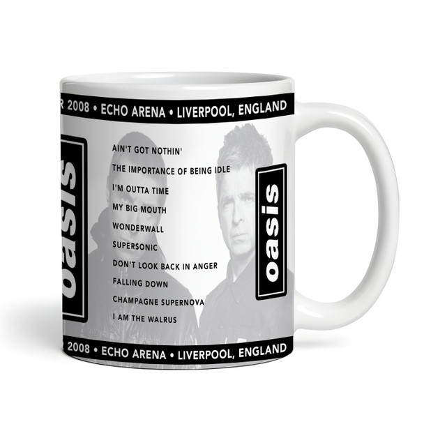 Oasis Concert Setlist Gig Mug - Echo Arena, Liverpool, England - October 7th 2008 Oasis Concert Setlist Gig Mug - Echo Arena, Liverpool, England - October 7th 2008