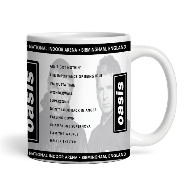 Oasis Concert Setlist Gig Mug - National Indoor Arena, Birmingham, England - October 14th 2008 Oasis Concert Setlist Gig Mug - National Indoor Arena, Birmingham, England - October 14th 2008