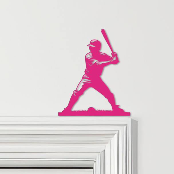 Door Topper Baseball Player Stance Various Colours Top Of Door Decorative Sign
