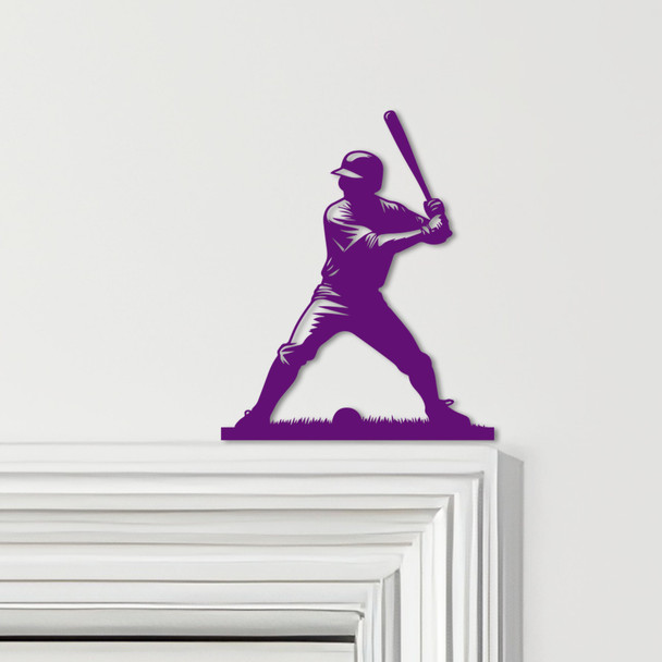 Door Topper Baseball Player Stance Various Colours Top Of Door Decorative Sign