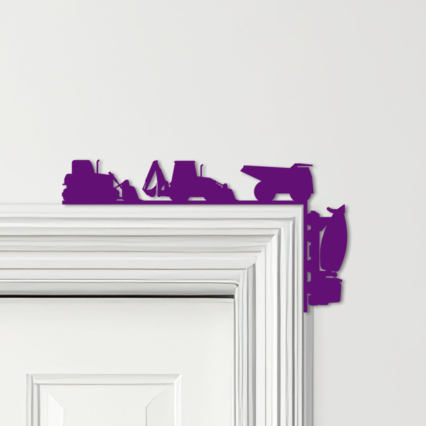 Door Topper Construction Diggers Kids Room Decor Various Colours Decorative Sign