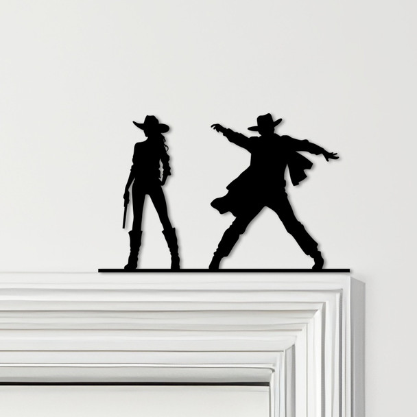 Door Topper Cowboy And Cowgirl Various Colours Top Of Door Frame Decorative Sign