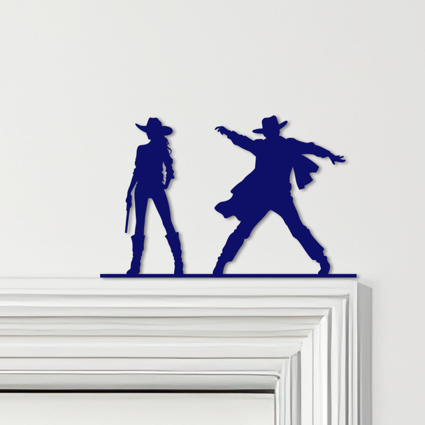Door Topper Cowboy And Cowgirl Various Colours Top Of Door Frame Decorative Sign