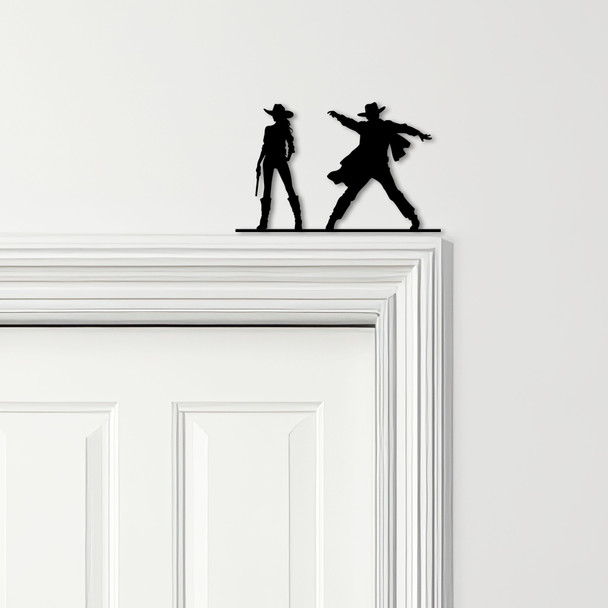 Door Topper Cowboy And Cowgirl Various Colours Top Of Door Frame Decorative Sign