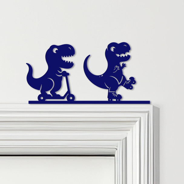 Door Topper Cute Dinosaurs T-Rex Kids Room Decor Various Colours Decorative Sign