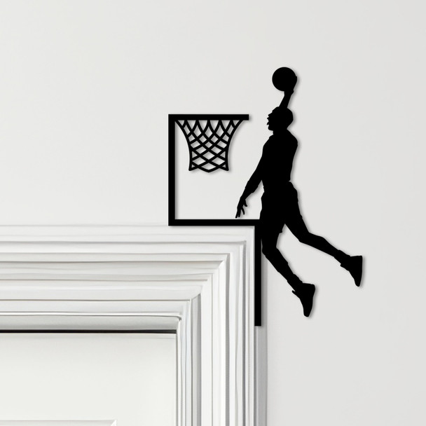 Door Topper Basketball Player Scoring Various Colours Decorative Sign