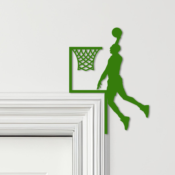 Door Topper Basketball Player Scoring Various Colours Decorative Sign